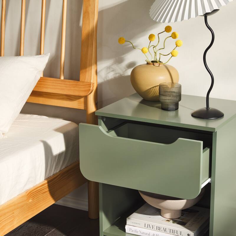 Middlebrook Designs Modern 1-Drawer Nightstand with Cubby