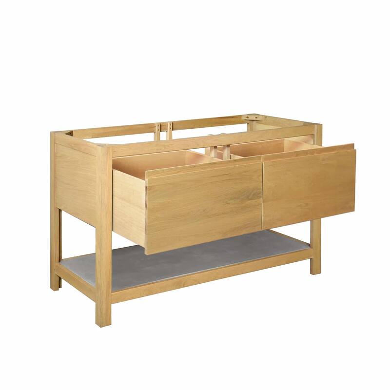 Solace Oak Vanity with Concrete Shelf (Base Only)