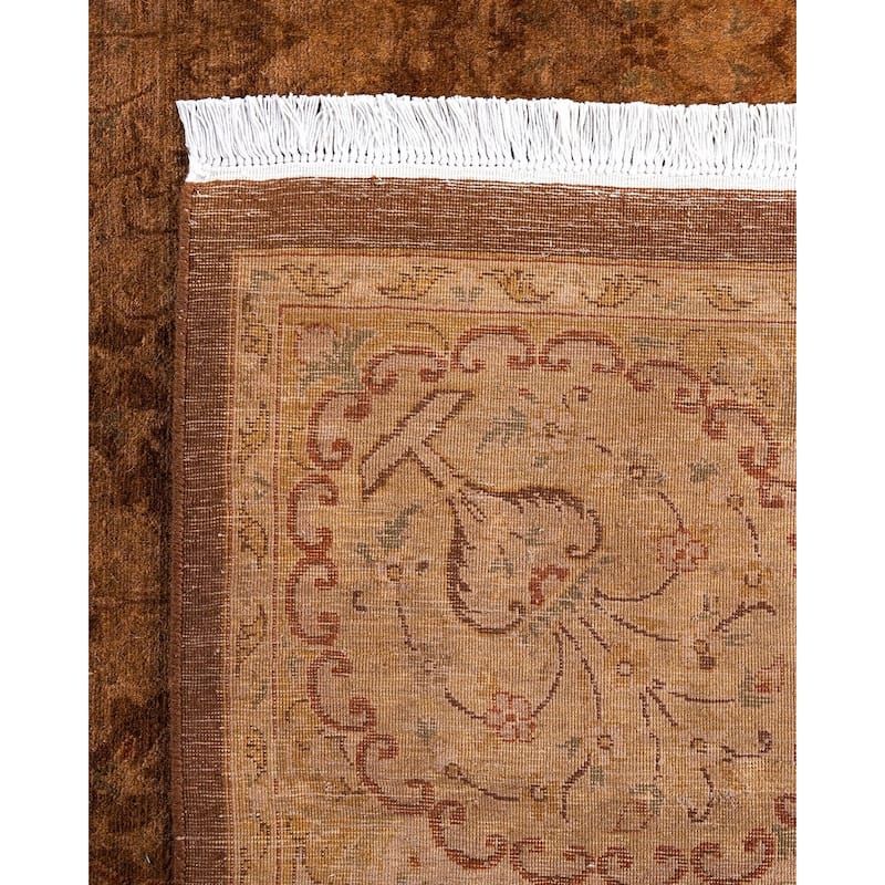 Fine Vibrance One-of-a-Kind Hand-Knotted Area Rug - Brown, 8' 2" x 10' 2" - 8' 2" x 10' 2"
