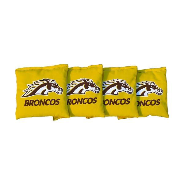 slide 2 of 3, Western Michigan Tan Cornhole Bags All-Weather Resin Filled