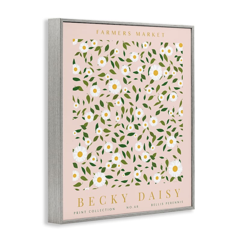 Stupell Minimal Pastel Daisies Framed Giclee Art Design By Kamdon Kreations