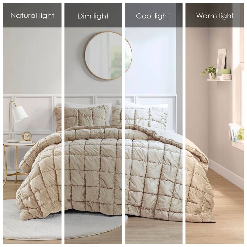 Intelligent Design Velvet Dream Puff 3 Piece Comforter Set