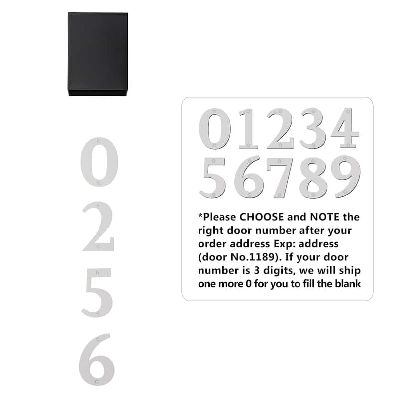 Matte Black Dusk to Dawn Outdoor Wall Lights with Door Numbers and Bulb Included