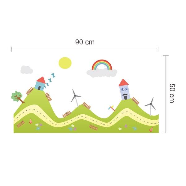 dimension image slide 1 of 2, Walplus Happy Hills Kids Children Wall Sticker Nursery Decor Decal