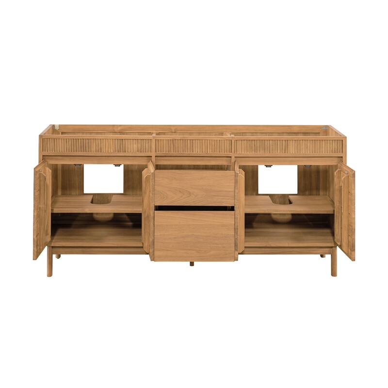 Avanity Kayla Bathroom Vanity in Natural Teak with White Engineered Stone Top