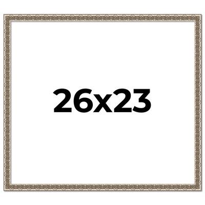 26x23 Frame Silver Versailles Ornate Solid Wood Picture Frame | 1 Inch