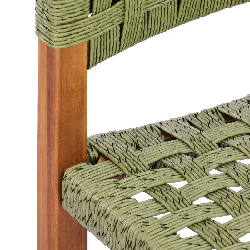 Christopher Knight Home - Modern Acacia Wood Outdoor Bar Stools with Teak Finish and Wicker Back Patio Chairs