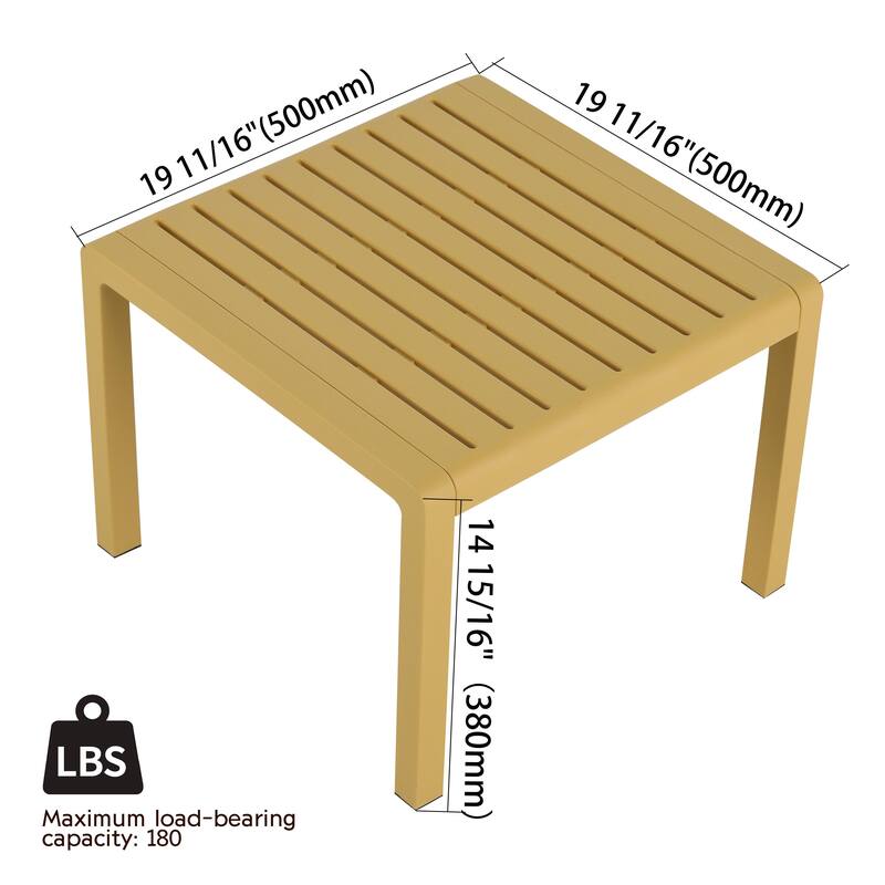 Malwee 3-Piece Indoor/Outdoor Chair Set with Table, All-Weather Waterproof PP Material, UV Resistant, for Garden & Living Room