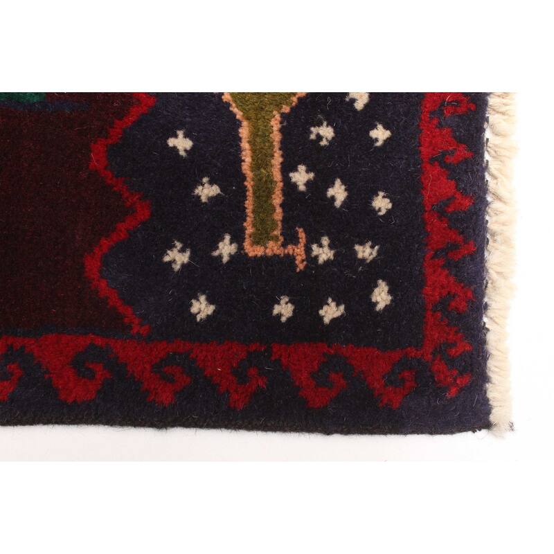 ECARPETGALLERY Hand-knotted Teimani Red Wool Rug - 2'11 x 4'11
