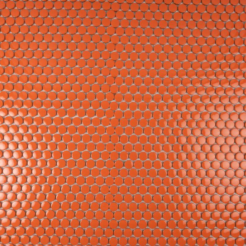 Apollo tile 12" x 12" Cirkel Glossy Orange Porcelain Tile (9.87 sq ft/case) - 10 Pack