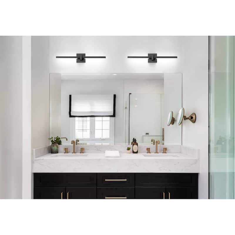 Matte Black/Gold Finish Integrated LED Wall Sconce Vanity Light Bar