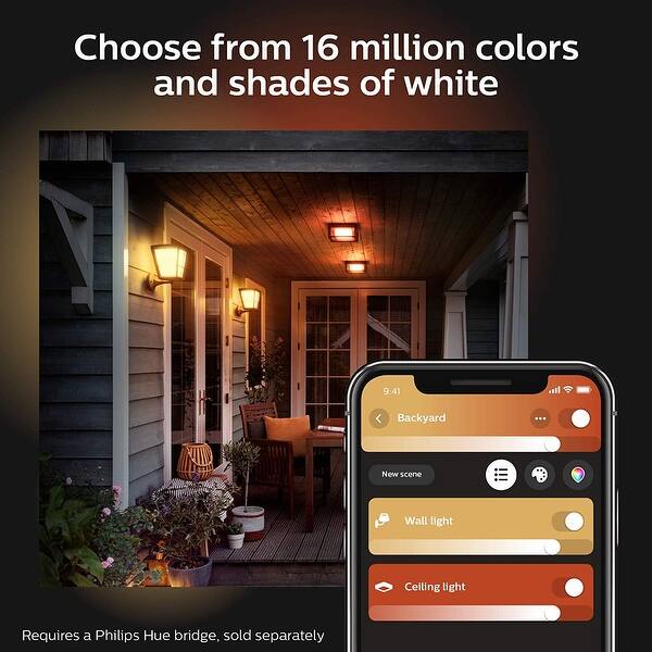Shop Philips Hue Econic Outdoor White Color Wall Lantern 2 Pack Bundle On Sale Overstock 29739264
