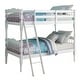 preview thumbnail 5 of 5, Convertible Twin Bunk Bed with Ladder & Guard-Rail, White