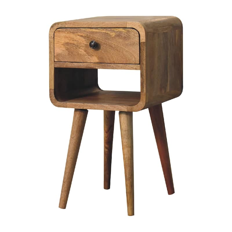 HomeRoots 22" Oak Solid Wood Square One Drawer Nightstand