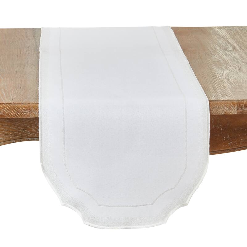 Elegant Embroidery Detail Table Runner - 16"x70" - Silver