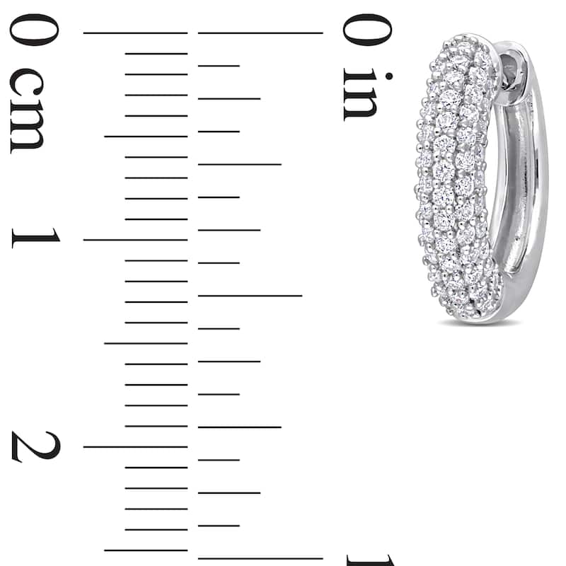 Miadora 5/8ct DEW Created Moissanite Multi-Row Hoop Earrings in Sterling Silver