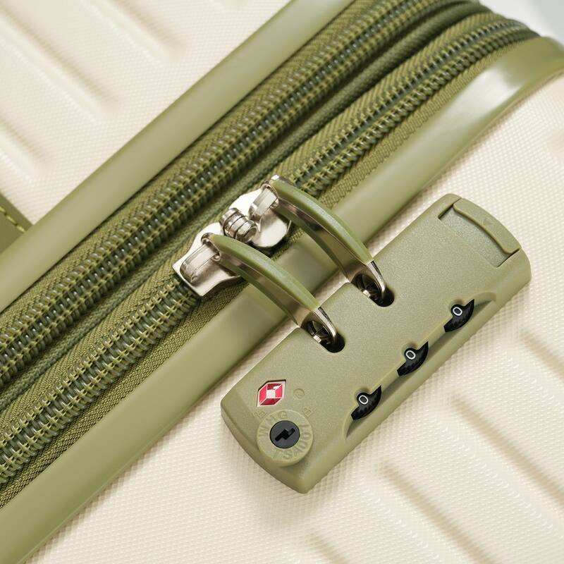 4 Piece Luggage Set, ABS Hard Shell Lightweight Expandable Travel Luggage with 4 Packing Cubes, TSA Lock and Spinner Wheels