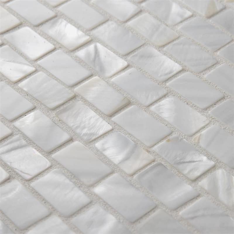 Merola Tile Conchella Subway White 11-1/2" x 11-7/8" Natural Shell Wall Tile