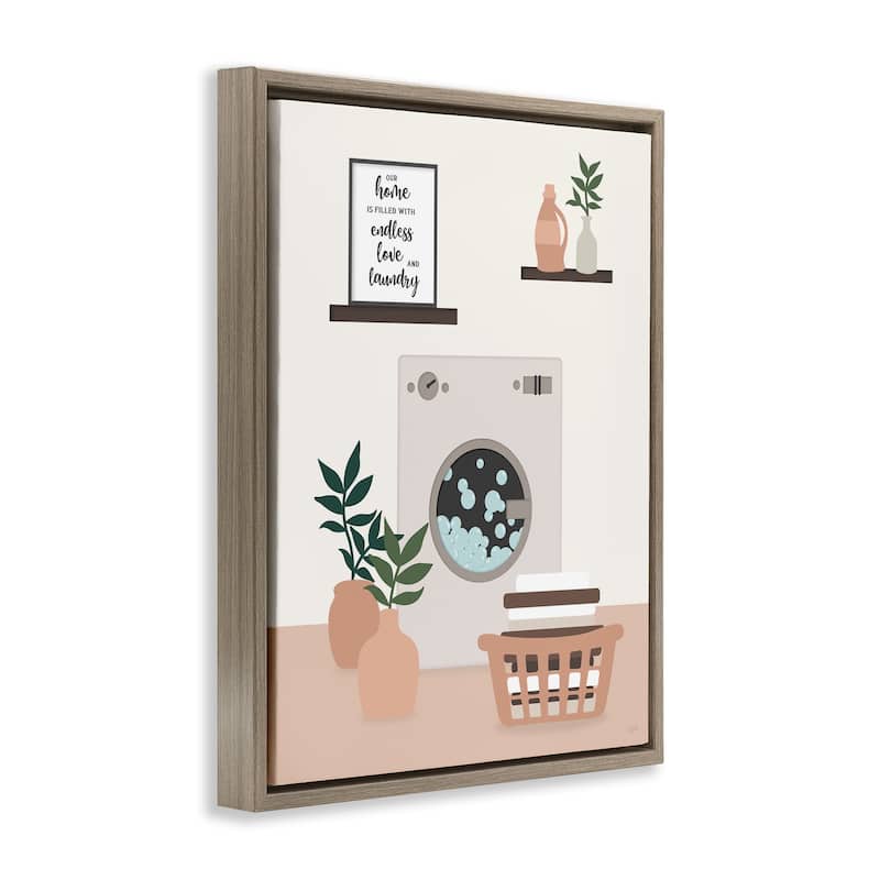 Stupell Modern Family Laundry Phrase Framed Floater Canvas Wall Art Design By Natalie Carpentieri