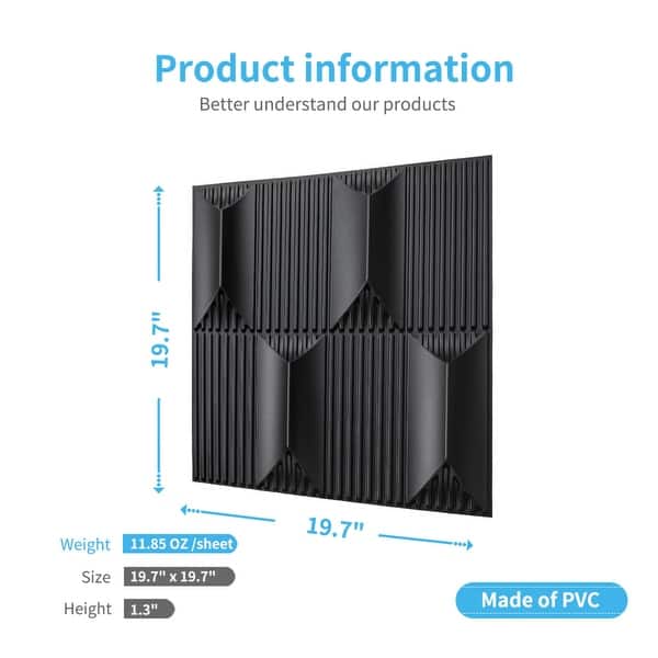 Art3d Decorative 3D Wall Panels, PVC Textured Wall Tiles for Interior ...