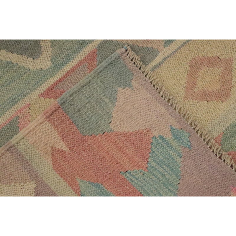 Hand Woven Oriental 100% Wool Carpet Southwestern Tribal Multi-Colored Kilim Area Rug - 6' 5'' X 4' 0''