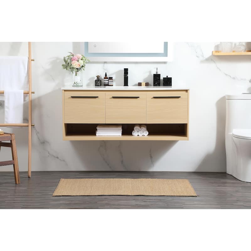 Brush 36 - 48 Inch Single Bathroom Vanity - Maple - 48 Inches