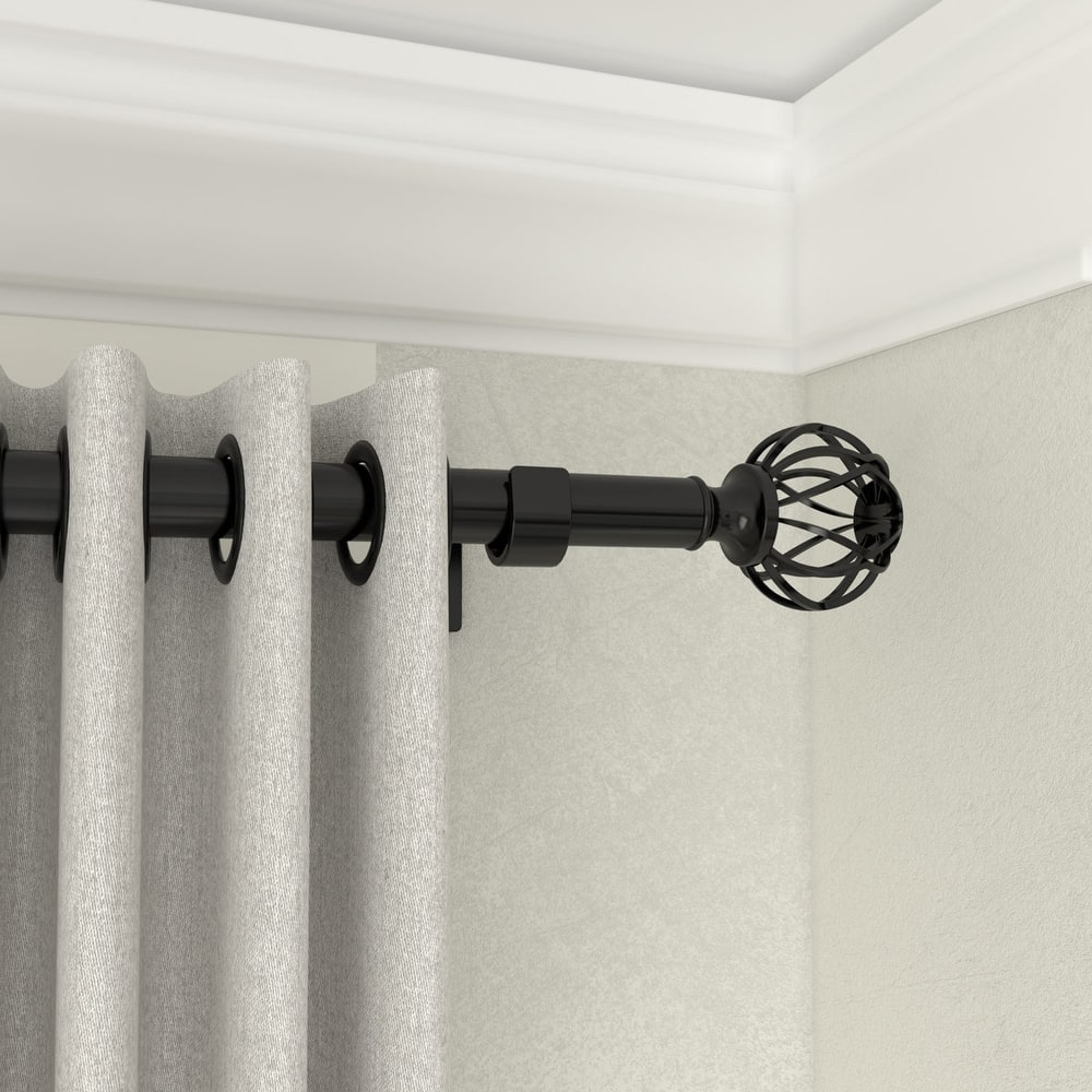 Acroma Adjustable Single Curtain Rod Overall Width X 0.75" Diameter