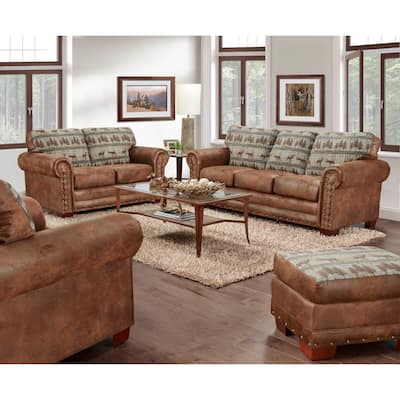 American Furniture Classics Model Deer Teal Lodge 4-Piece Set with Sleeper