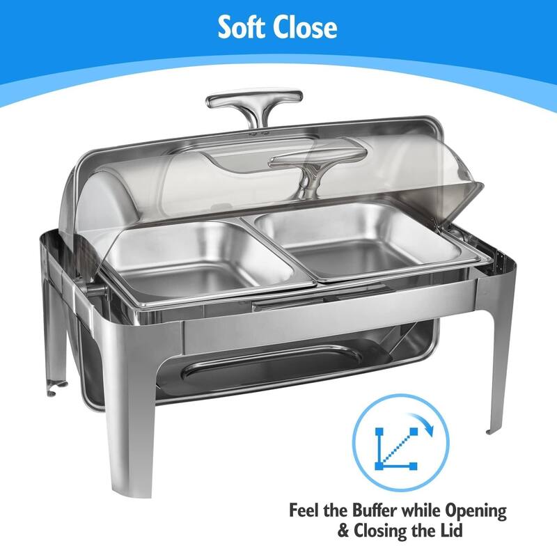 Rectangle Roll Top Chafing Dish Buffet Set