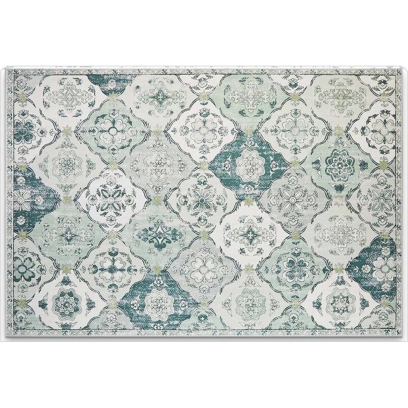 HomeRoots Patchwork Traditional Rectangle Area Rug - 3' X 5'