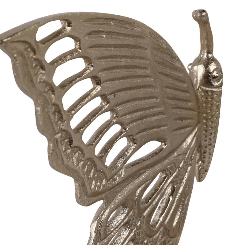 Metal Bookends Butterfly Metallic Finish (Set of 2) - 9" Gold - 12.5"