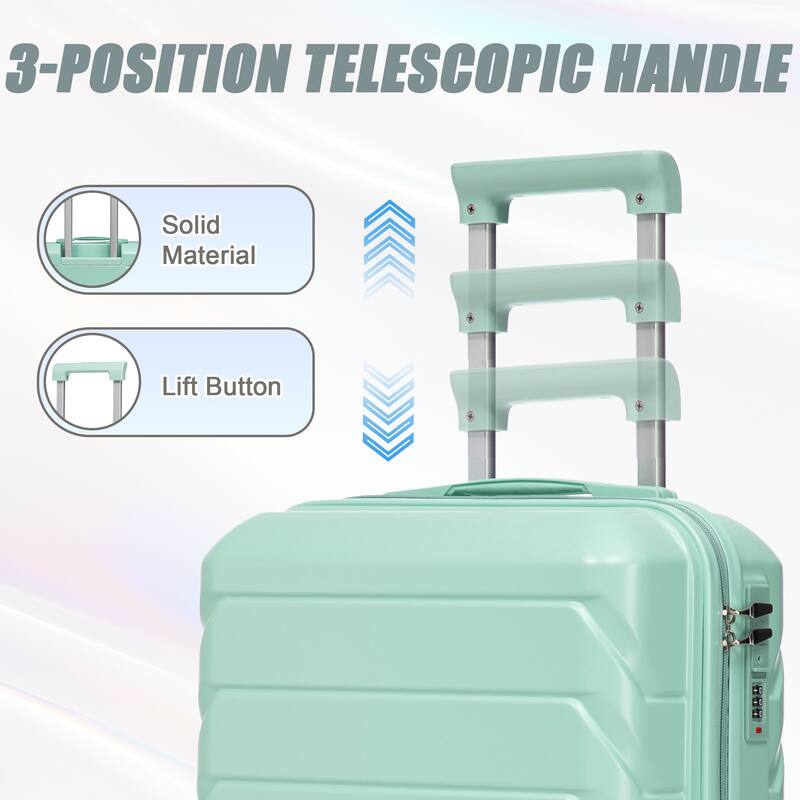 14"/20" 2 pcs/set in ABS Spinner Wheel Luggage, with Combination Lock,14" Cosmetic Case