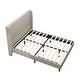 preview thumbnail 5 of 6, Queen Upholstered Bed Frame with High Headboard and Wooden Slats No Box Spring Needed Easy Assembly