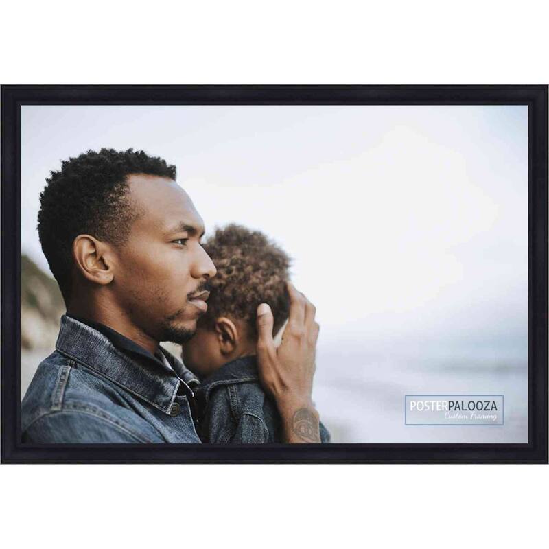 7x10 Contemporary Black Wood Picture Frame - UV Acrylic, Foam Board Backing, & Hanging Hardware Included!