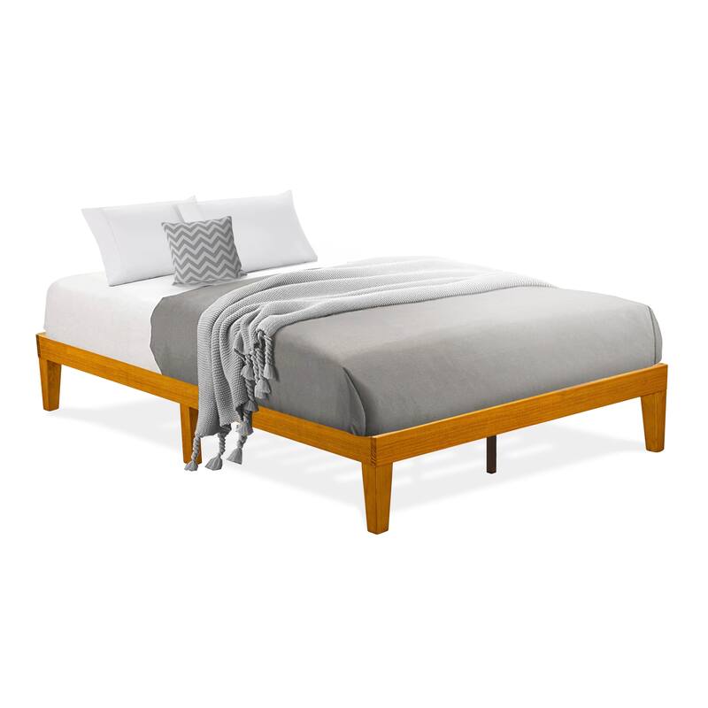 East West Furniture Queen Size Bed Frame with 4 Hardwood Legs and 2 Extra Center Legs - (Finish Options)
