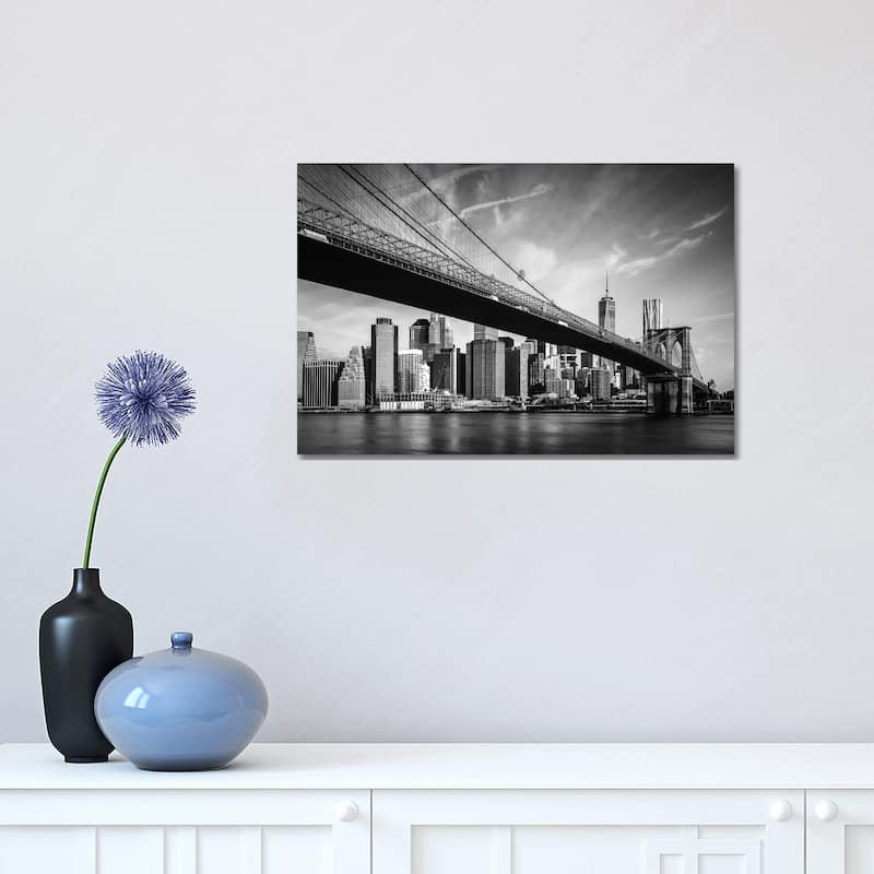 iCanvas "Brooklyn Bridge And Lower Manhattan" by Matteo Colombo Canvas Print - 12x18x1.5