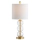 preview thumbnail 29 of 35, Wilson 21" Glass/Metal LED Table Lamp, White/Brass Gold by JONATHAN Y