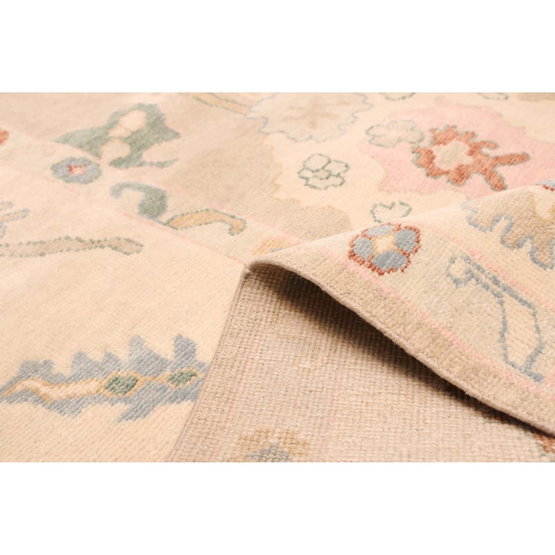 ECARPETGALLERY Hand-knotted Modern Oushak Taupe Wool Rug - 9'6 x 14'6