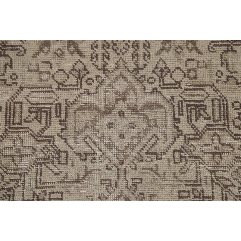 Distressed Tabriz Persian Antique Area Rug Hand-Knotted Wool Carpet - 6'6" x 9'6"