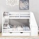 preview thumbnail 16 of 28, Twin over Full Bunk Bed with Trundle and Built-In Desk, Three Drawers White