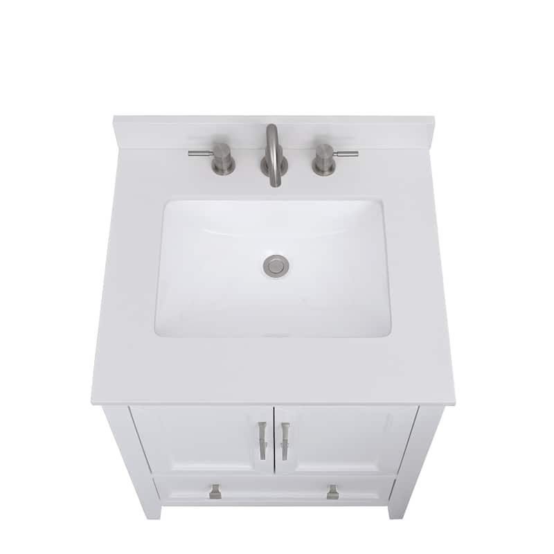 Avanity Quartz Vanity Top with Rectangular Undermount Sinks