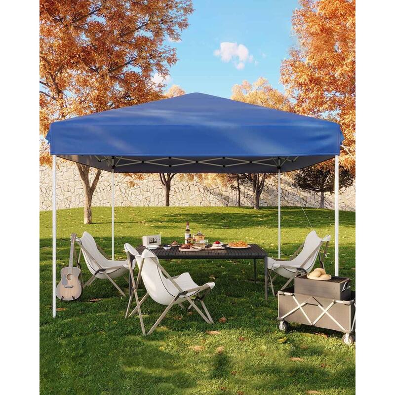 10x10 Heavy Duty Pop Up Canopy, 3 Adjustable Height - 10*10Ft - Blue