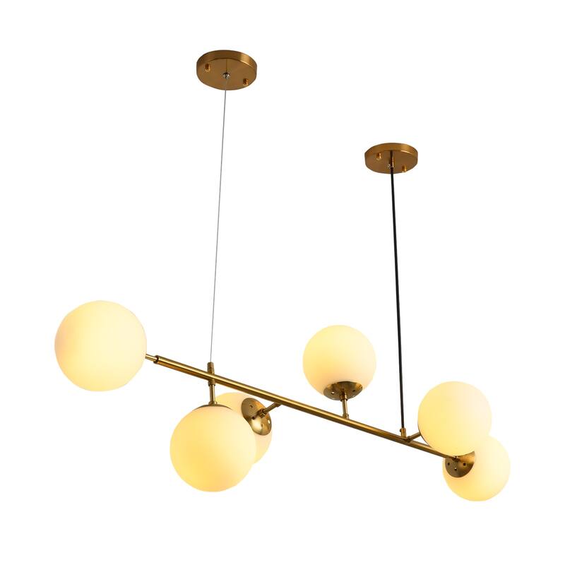 6 Lights Globe Mid Century Chandelier Sputnik Modern Pendant Lighting
