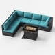 preview thumbnail 116 of 154, FINCATI Outdoor High-back Wicker Patio Sectional Set, 500 lbs Luxury Oversized Conversation Set, Spacious Couch Set