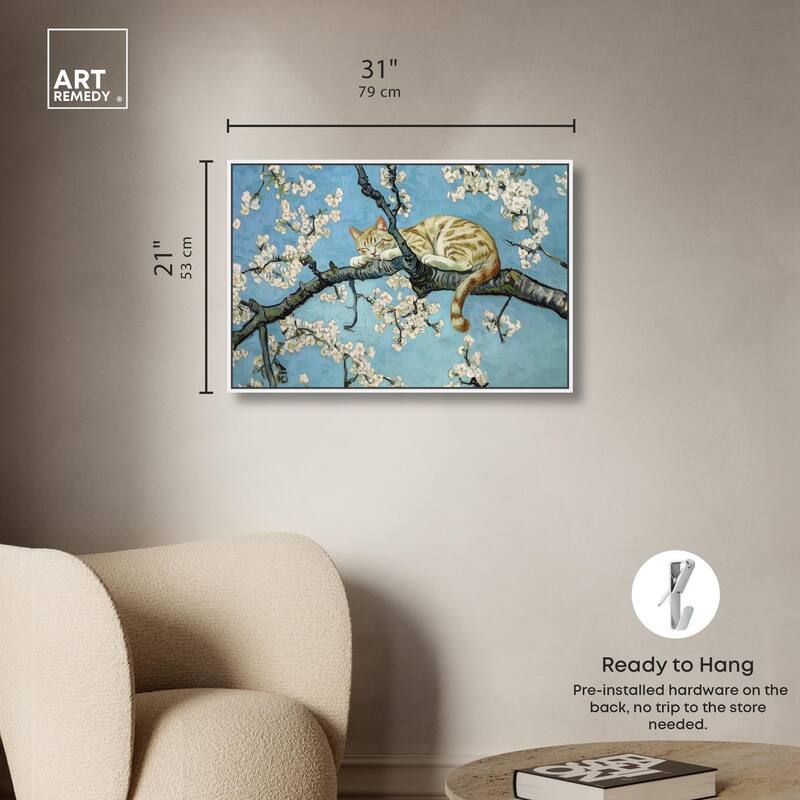 Autumn Blossom Kitten Canvas by Art Remedy