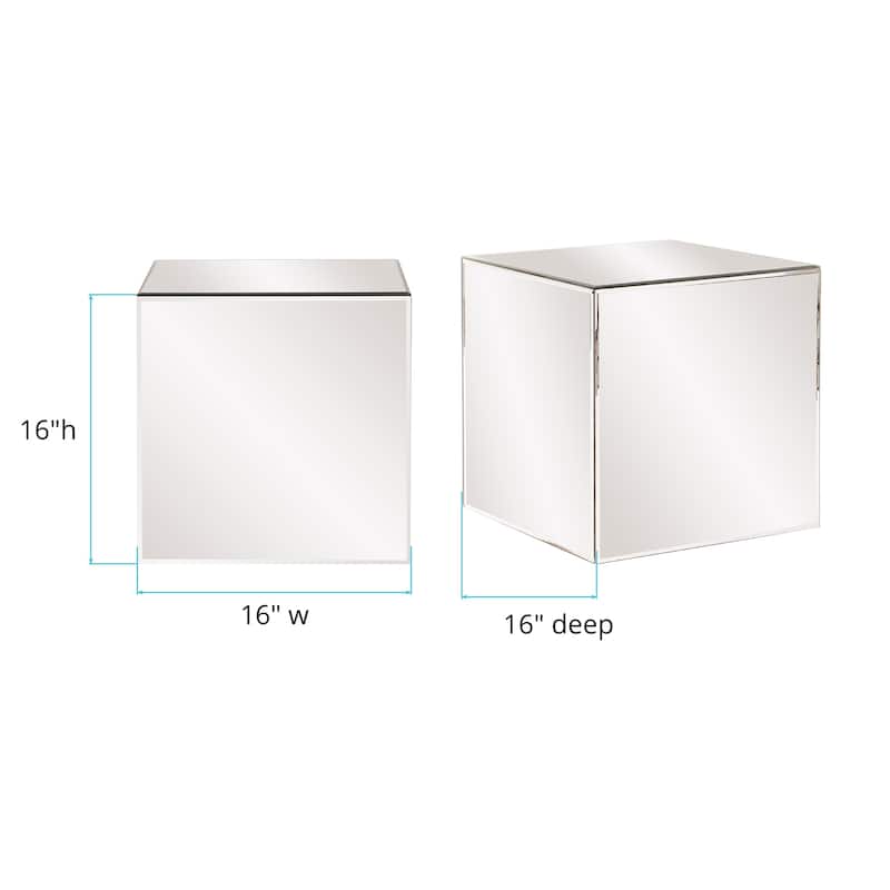 Allan Andrews Silver Orchid Barrett Cube Table - 16 x 16 x 16