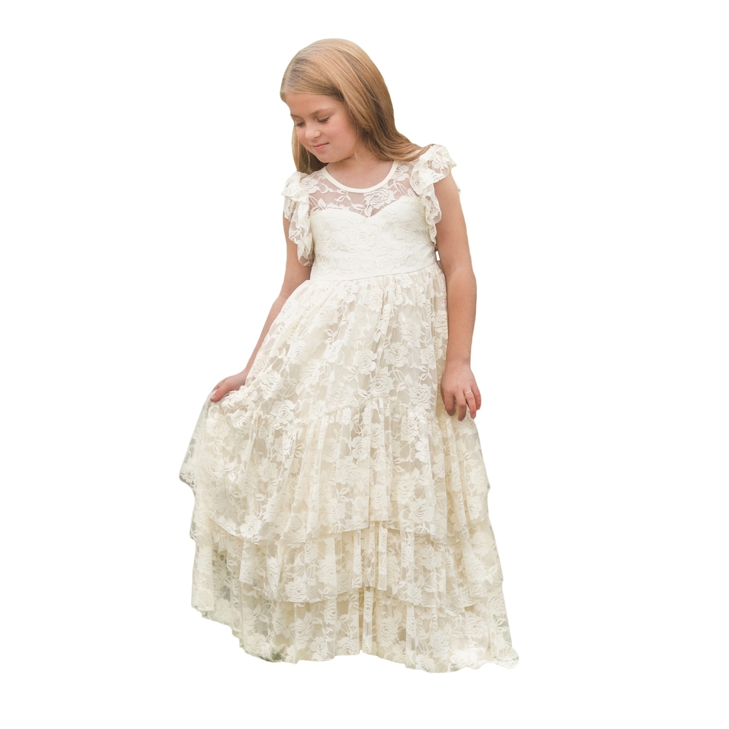 little girl ivory lace dress
