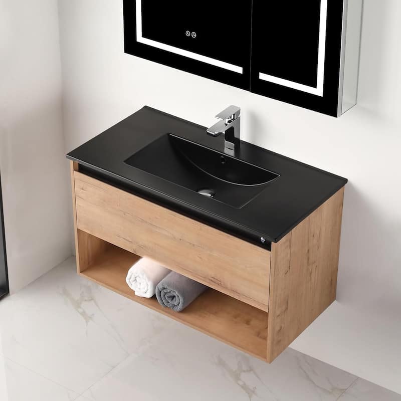 Blossom Bergen Wall Mounted Floating Bathroom Vanity with Sink