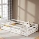 preview thumbnail 26 of 70, Full Size Montessori Floor Bed with Safety Fence, Solid Pine Wood Frame, Kids Low-Profile Bed for Boys and Girls, Easy Assembly Twin White - Twin