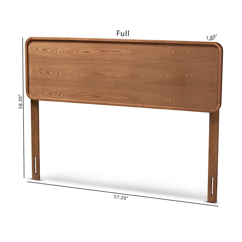 Wood Headboard - Walnut Brown Finish, Modern Design, Bedroom Decor, Simple Style, Easy Assembly